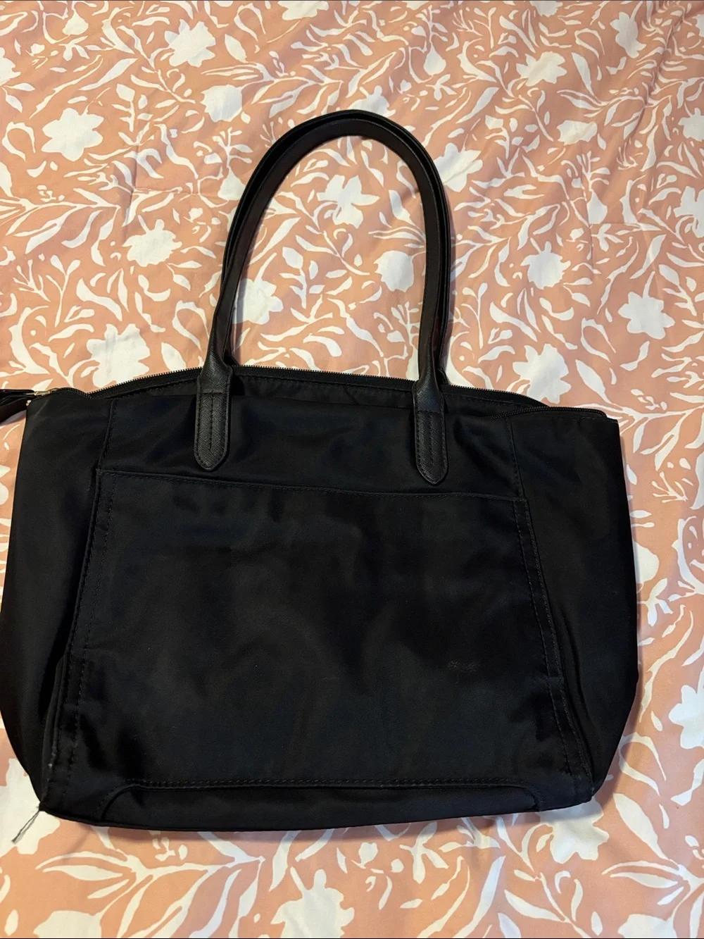 Michael Kors Black Nylon Tote with Gold Hardware